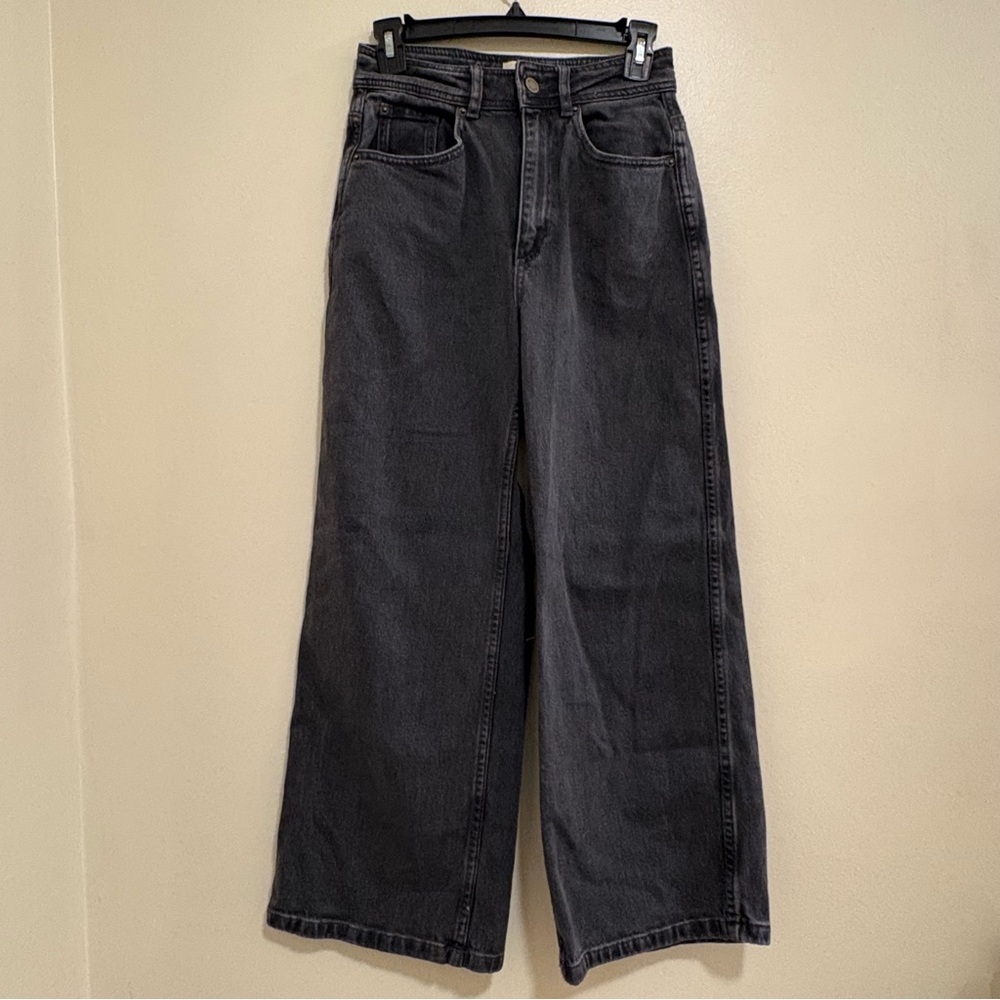 Sezane Charcoal Wide-Leg Jeans Size 26